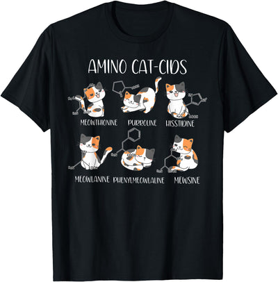 Amino Acid Cats Chemistry Cute Science Teacher Cat Lovers T-Shirt