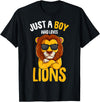 Funny Lion Apparel & Gift Ideas Just a Boy who loves Lions Toddler Boy Kids Lion T-Shirt - Black