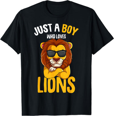 Just a Boy who loves Lions Toddler Boy Kids Lion T-Shirt