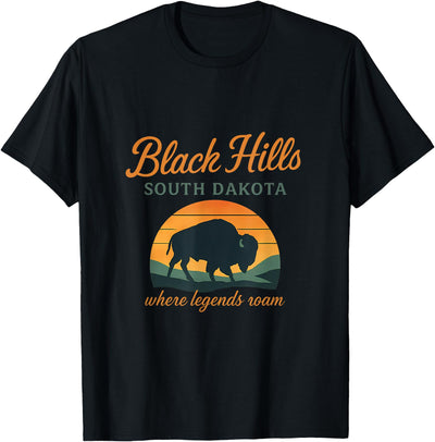 Cow Black Hills Sd Vintage Buffalo Sunset T-Shirt