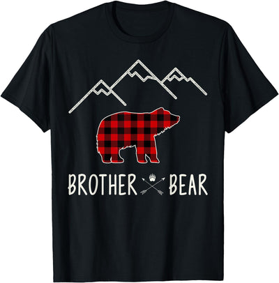 Mama Bear Gift - Buffalo Plaid Brother Bear T-Shirt