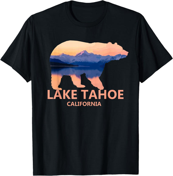 Lake Tahoe California - Apparel & Gifts Lake Tahoe California Grizzly Bear Souvenir Gift T-Shirt - Black