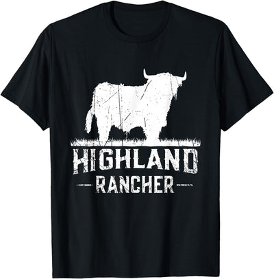 Farm and Highland Cow and Cattle Highland Rancher Scottish T-Shirt