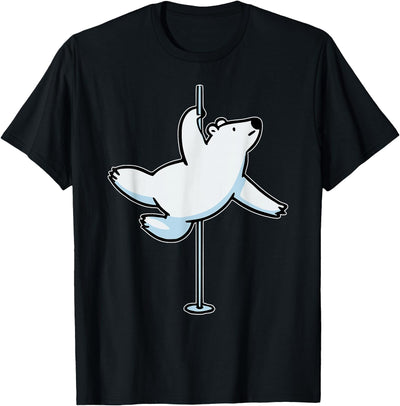 Funny Polar Bear Pole Dancer Animal Cute Cool Dancing Joke T-Shirt
