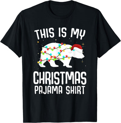 Polar Bear Christmas Pajama Santa Bear Lover T-Shirt
