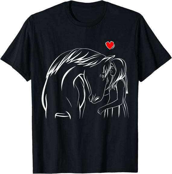 Cute Horse Owner Gifts Horse Lover Girl Horseback Riding Women T-Shirt - Black
