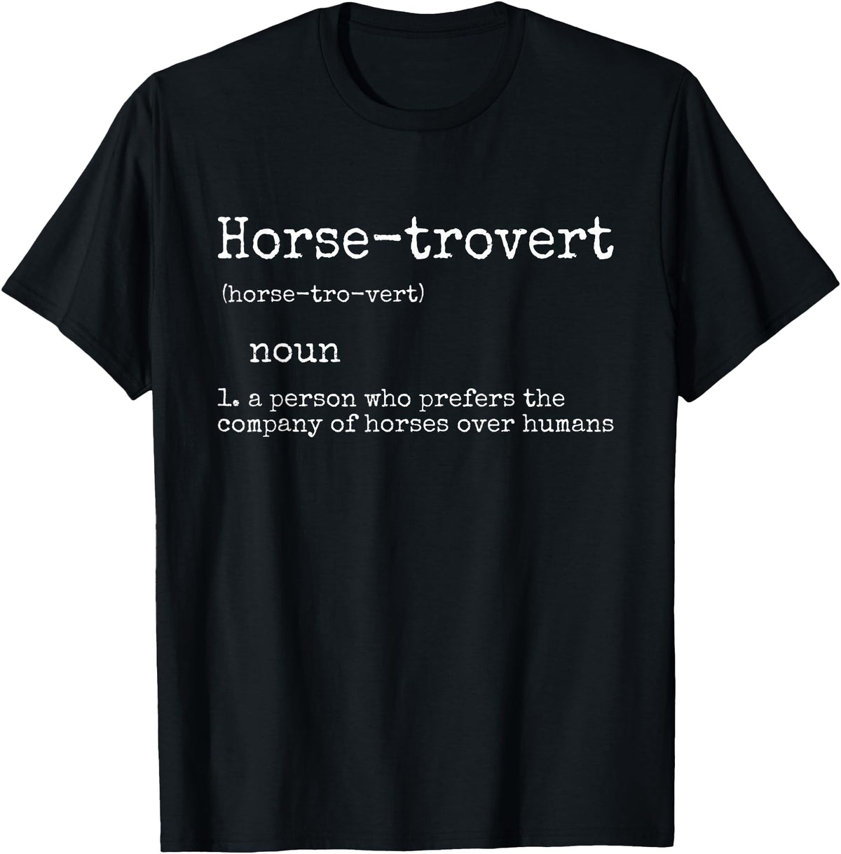 Horse By Design Tee Company Horse Gifts for Women Men Funny Equestrian Horse-trovert T-Shirt - Black