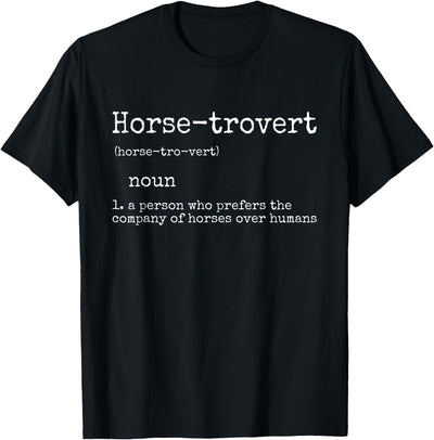 Horse By Design Tee Company Horse Gifts for Women Men Funny Equestrian Horse-trovert T-Shirt