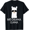 No Drama No Pob-Llama Alpaca Gifts No Drama Llama Alpaca with Sunglasses Llama Lovers Gift T-Shirt - Black