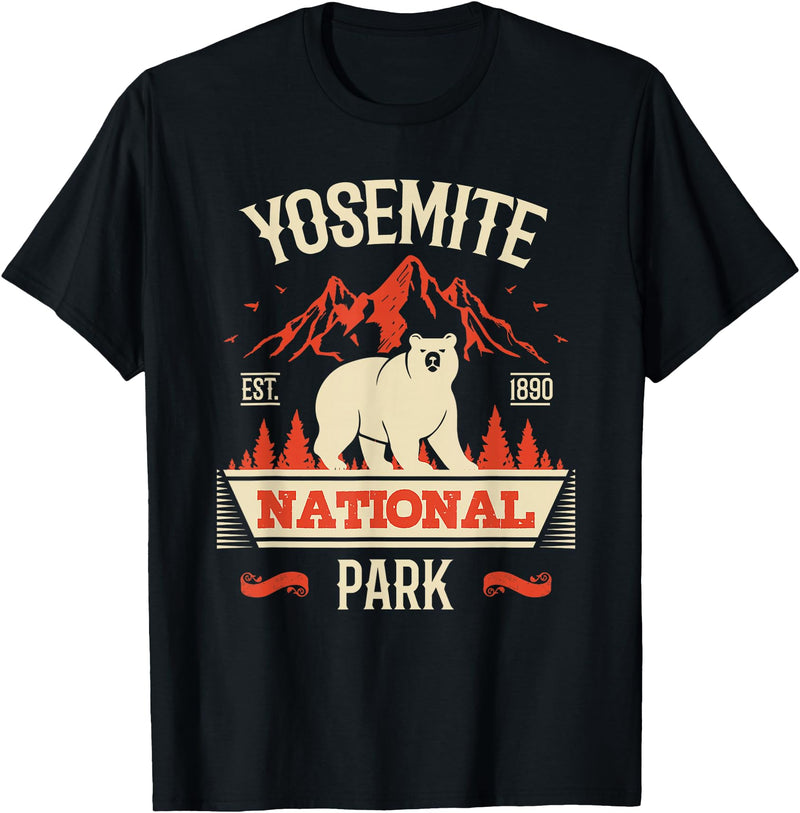 Yosemite Bear Lovers Gifts Yosemite National Park Vintage Gift T-Shirt - Black