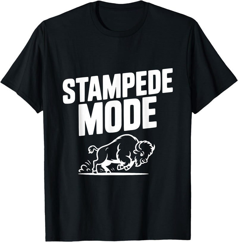 Fraxoweb Stampede Mode Buffalo for Animal Lovers T-Shirt - Black