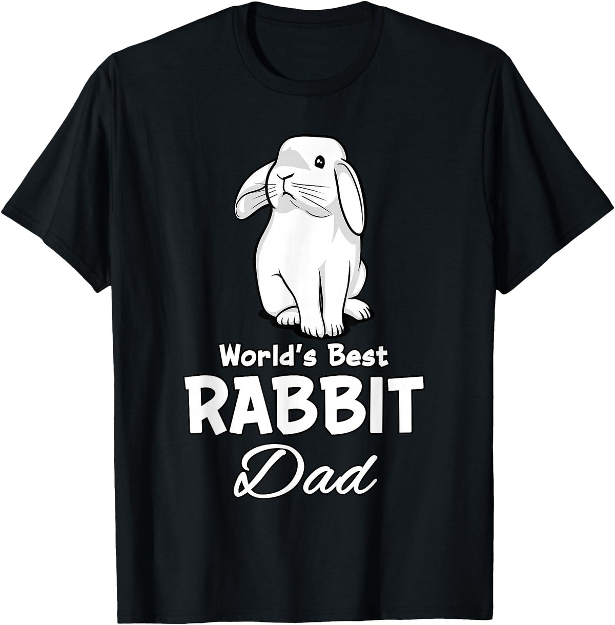 Rabbit Dad Father Rabbit Lover Cute Rabbit T-Shirt in Black