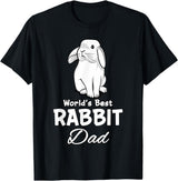 Rabbit Dad Father Rabbit Lover Cute Rabbit T-Shirt in Black