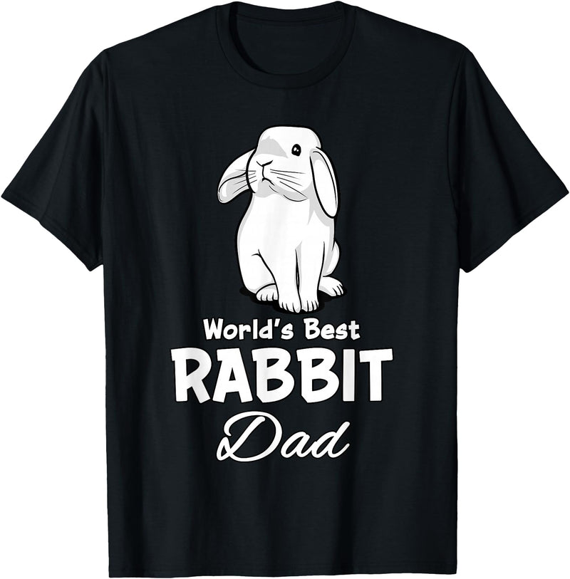 Rabbit Dad Father Rabbit Lover Cute Rabbit T-Shirt in Black