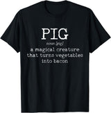 We Love Bacon - Chef Apparel & Gifts We Love Bacon Bacon Pig Definition Chef Funny Gift T-Shirt - Black
