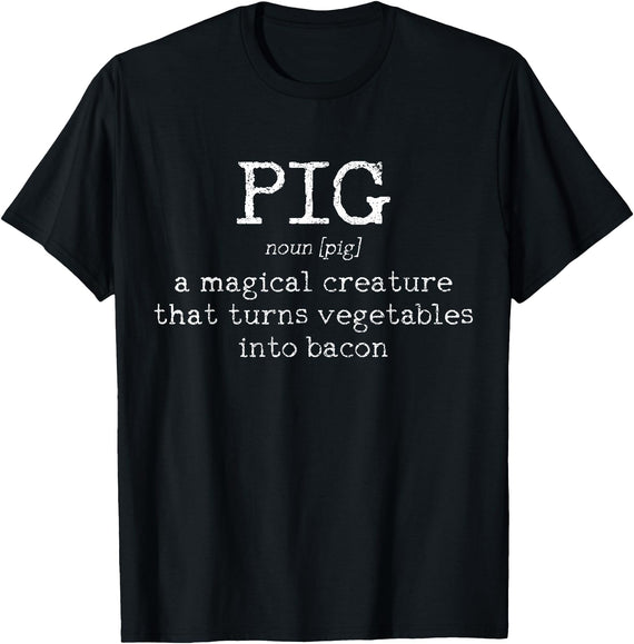 We Love Bacon - Chef Apparel & Gifts We Love Bacon Bacon Pig Definition Chef Funny Gift T-Shirt - Black