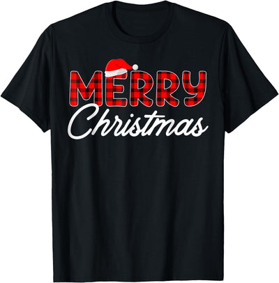 Cow Merry Christmas Buffalo Plaid't Shir't Plaid T-Shirt