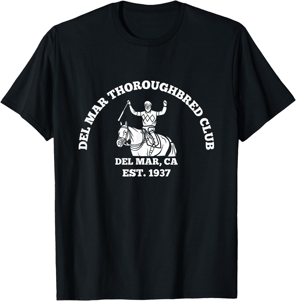NANKANDOIT Del Mar Racetrack Horse Racing Breeders Del Mar Horse Racing California Race Track Thoroughbred Club T-Shirt - Black