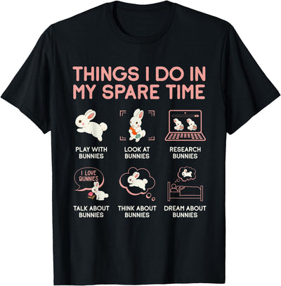 Things I Do in My Spare Time Bunny Icons Tee