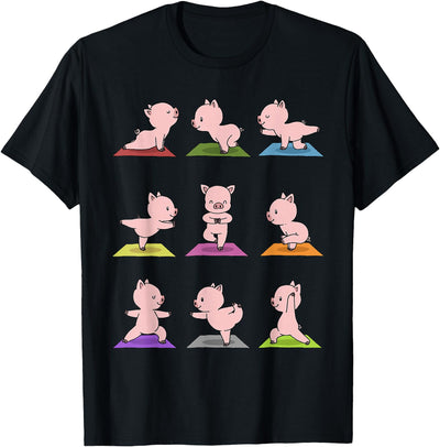 Pig Yoga Funny Piglets In Yoga Poses Sports T-Shirt