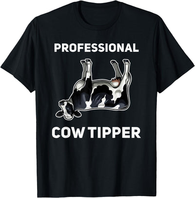 Varsity Cow Tipping by Zynx Professional Cow Tipper Funny T-Shirt