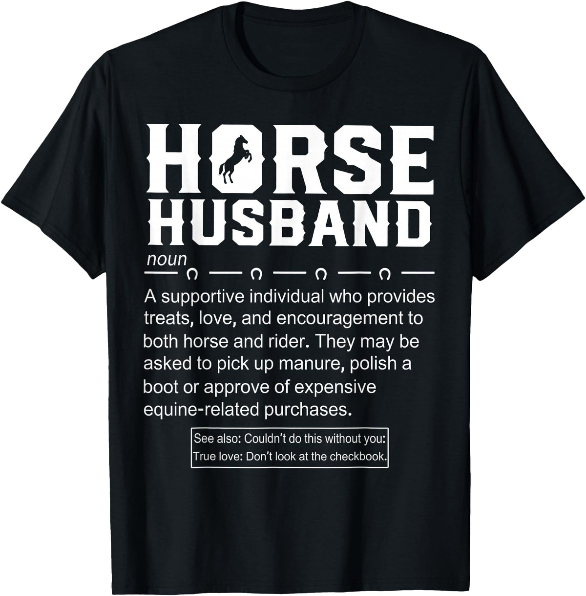 Funny Horse Husband Definition Tee Shirt Horse Husband Definition T-Shirt - Black