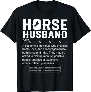 Funny Horse Husband Definition Tee Shirt Horse Husband Definition T-Shirt - Black