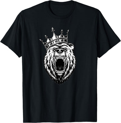 Bear Head - Angry Bear - Bear with a Crown - King of Bears T-Shirt
