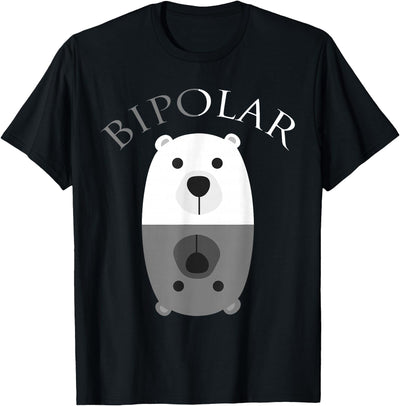 Cool I Love Polar Bears With Bipolar T-shirts Bipolar Shirt | Cute Mental Disorder Polar Bear Tee Gift T-Shirt
