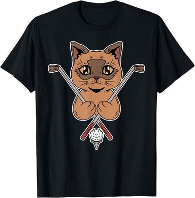 Funny Cat FJUTQSRN Cute Burmese Cat Lover Designs Golf Ball Golfing Golf Club Golfer Burmese Cat T-Shirt