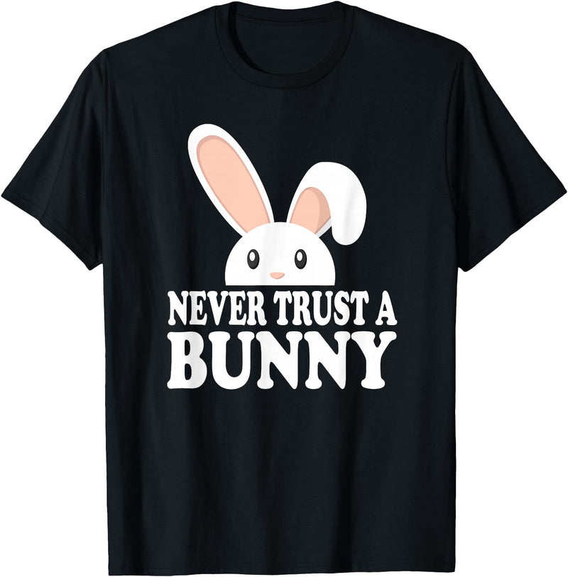 Never Trust a Bunny Funny T-Shirt in Black