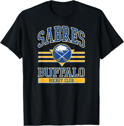 Cow Buffalo Sabres Hockey Club Black Officially T-Shirt