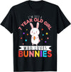 I'm Just a 7 Year Old Girl Who Loves Bunny Rabbit Girl T-Shirt in Black