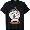 Adorable Polar Bear Baseball Theme Design Cute Polar Bear Playing Baseball Design Adorable Baseball T-Shirt - Black