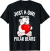 Funny Polar Bear Lover Apparel & Gift Ideas Polar Bear Just A Girl Who Loves Polar Bears Kids Girls T-Shirt - Black