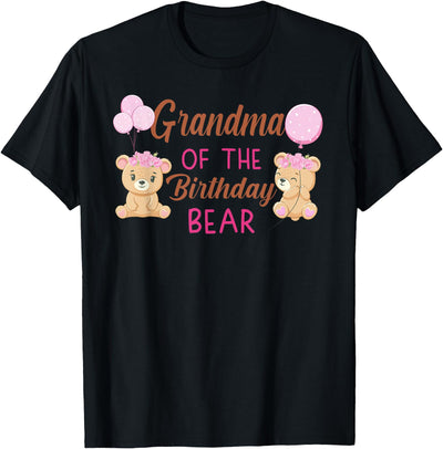 Grandma of The Birthday for Girl Bear 1st Birthday Party T-Shirt