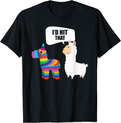 VepaDesigns Cinco De Mayo Shirt Mexican Gift Llama Id Hit That Pinata Mexican Funny Cinco de Mayo Gift T-Shirt