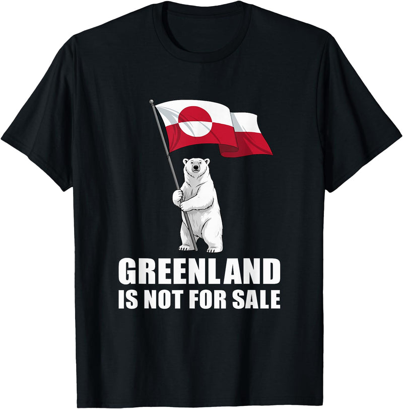 Greenland is not for sale shirt for men and women Greenland Not for Sale Greenland Flag Bear Greenlanders T-Shirt - Black