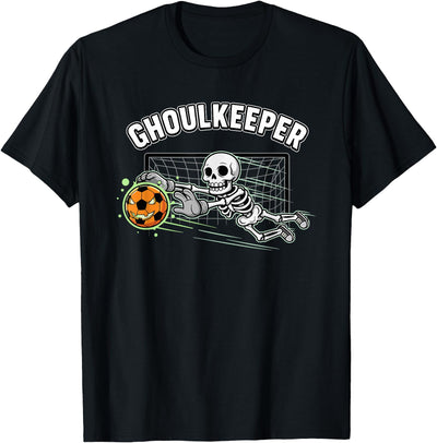 Ghoulkeeper Soccer Goalie Halloween GHOULKEEPER Skeleton Goalie Halloween Soccer Pun T-Shirt