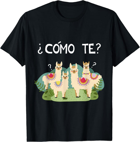 Spanish Shirt | Llama Tee | Funny Spanish Shirt Funny Spanish Tee, Como Te Llama, Llama Tshirt T-Shirt - Black