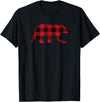 The Bearly Red Buffalo Check Vintage Bear for Gay Bear Pride T-Shirt - Black