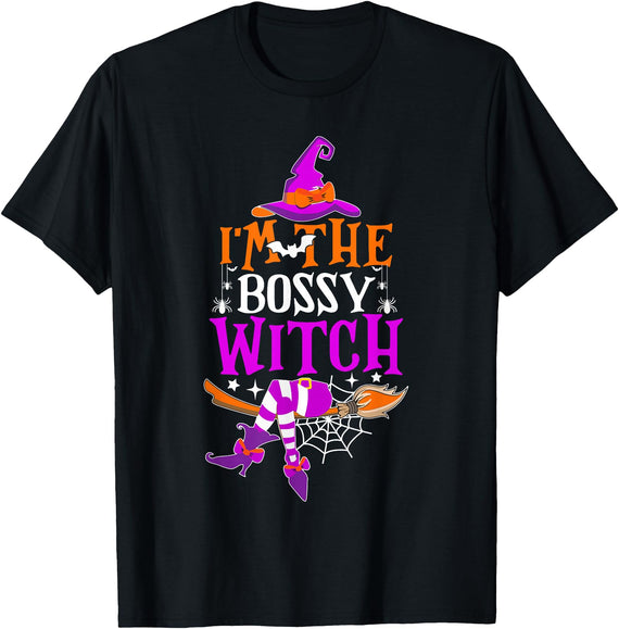 I'm The Bossy Witch Halloween I'm The Bossy Witch Funny Halloween Costume T-Shirt - Black