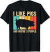 Cool Pig Gifts Farmer Pigs Accessories & Stuff Funny Pig for Men Women Farm Animal Swine Vintage Pig Lovers T-Shirt - Black