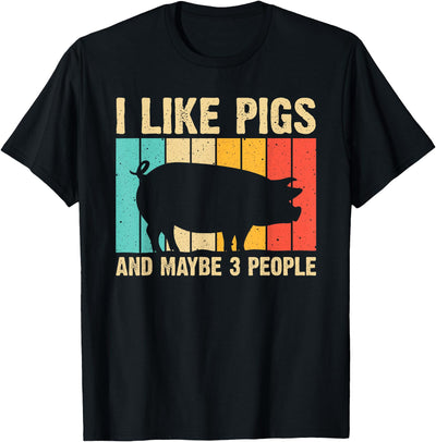 Funny Pig for Men Women Farm Animal Swine Vintage Pig Lovers T-Shirt