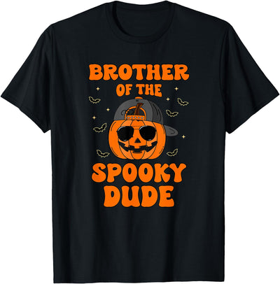 One Spooky Dude 1st Birthday Outfit For Family Brother of The Spooky Dude Halloween Pumpkin Birthday Family T-Shirt