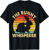 Vintage Bunny Lover Pet Bunny Owner Bunny Whisperer T-Shirt in Black