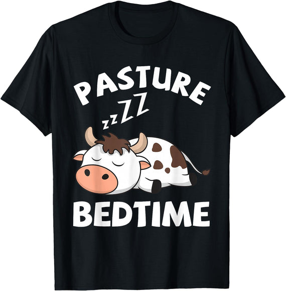 Cow Lovers Gifts Co. Pasture Bedtime Cows Lovers Funny Livestock Breeder Cow Farm T-Shirt - Black