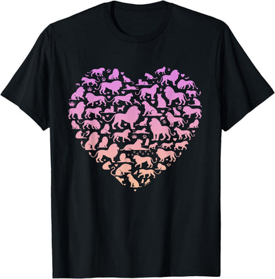 Silhouette Lions Design for Lion Lover | Girls Lion T-Shirt