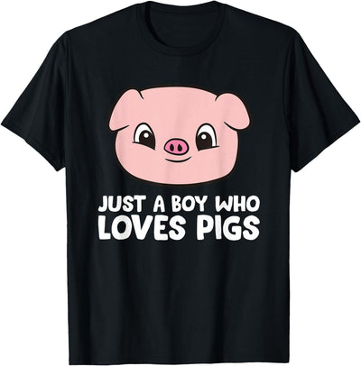 Pig Farmer Boy Just a Boy Who Loves Pigs T-Shirt