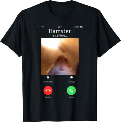 dank Meme Hamster Staring Front Camera Hamster Calling T-Shirt